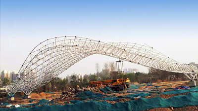 造型鋼結構建設案例：鄭州青少年公園網架造型
